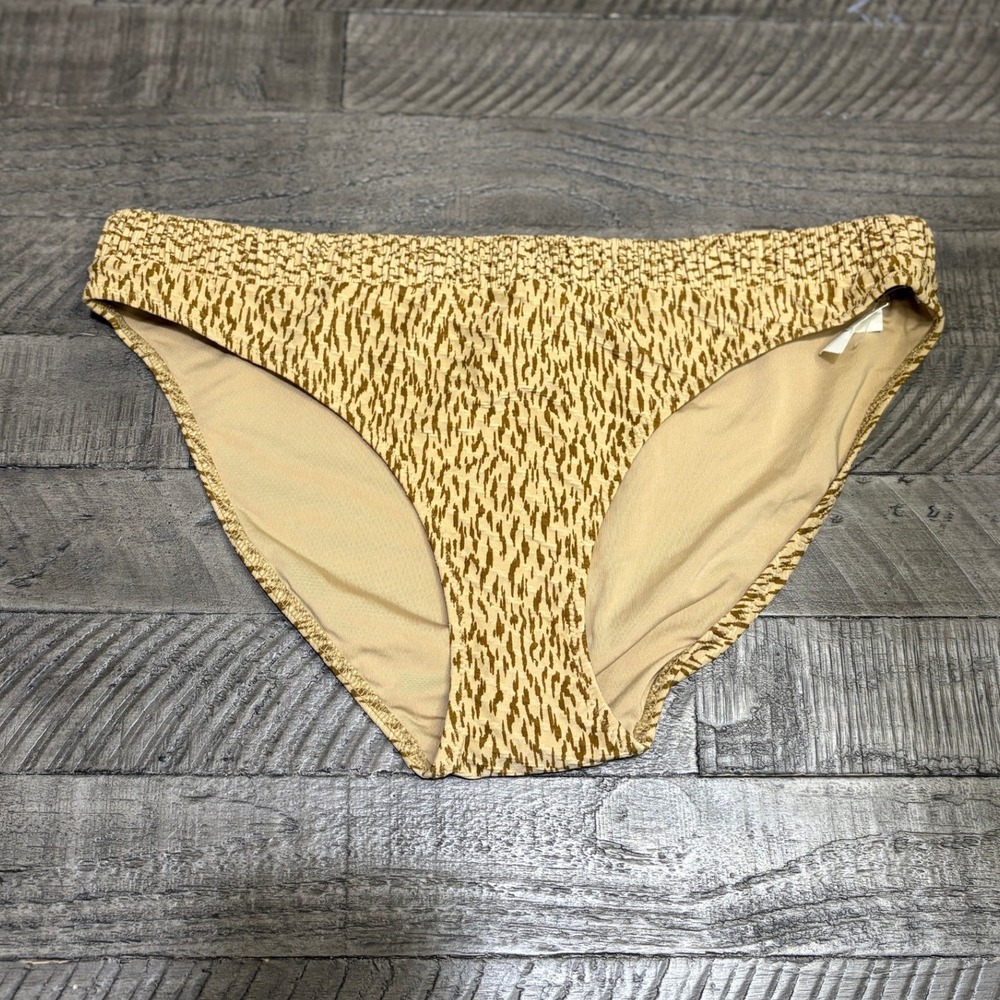 Aerie Bikini Bottom XL Tan Gold Brown Textured Animal Print New With Tags